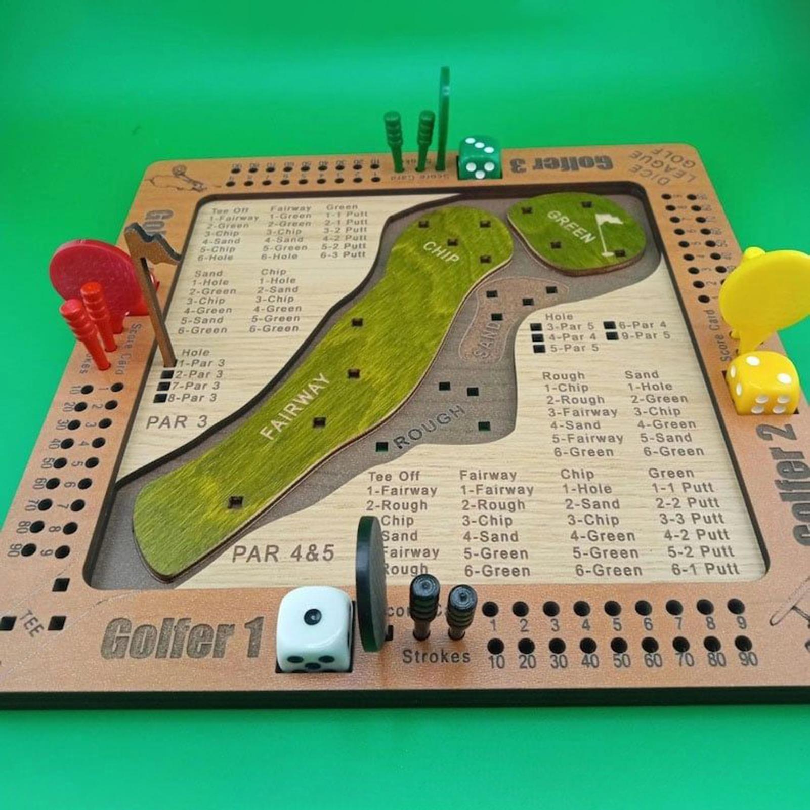 Party Games Adults Indoor - Permainan Dadu Golf Kayu, Mainan Golf