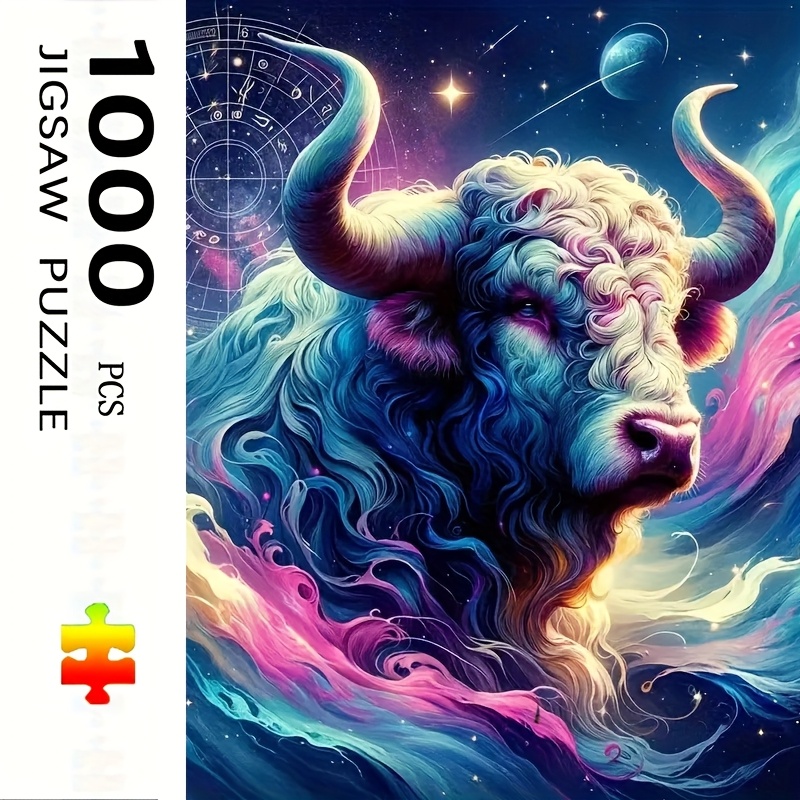 Zodiac Party Games - 500/1000/1200/2000 Buah Puzzle Jigsaw Zodiak Taurus