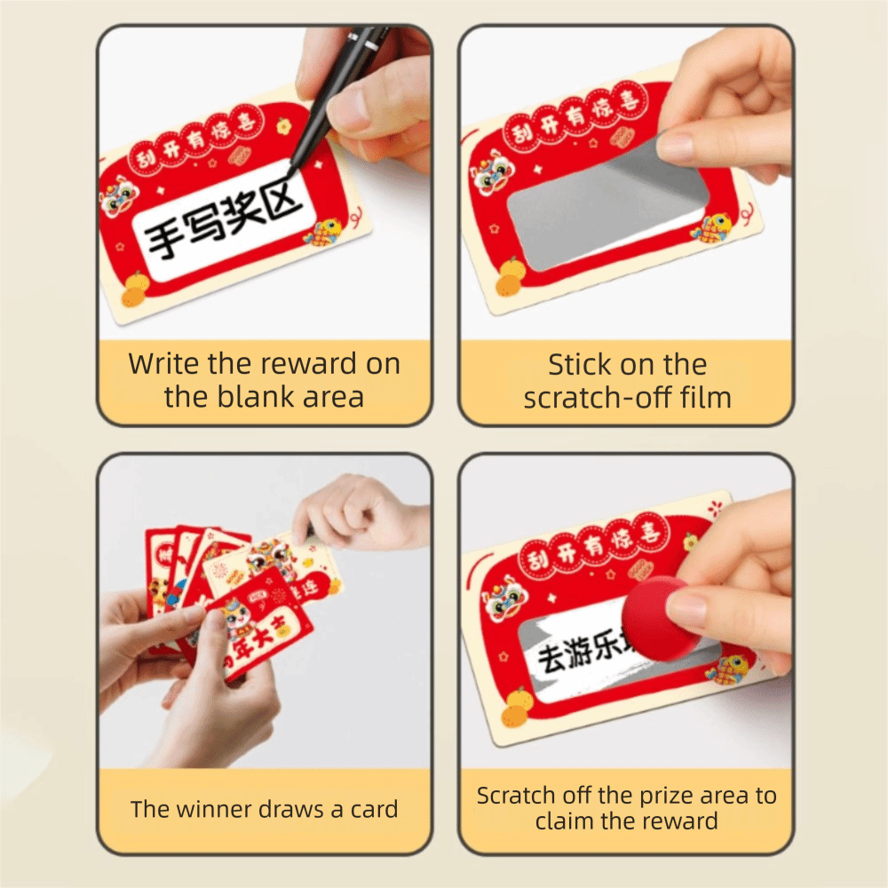 Zodiac Party Games - 20pcs Kartu Goresan Zodiak Kuda Kartun