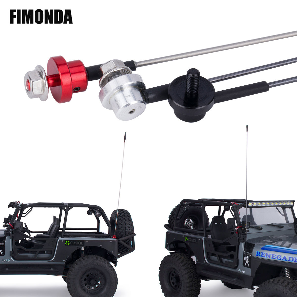 Tamiya Model Rc Car - 50cm antena simulasi logam dapat disesuaikan