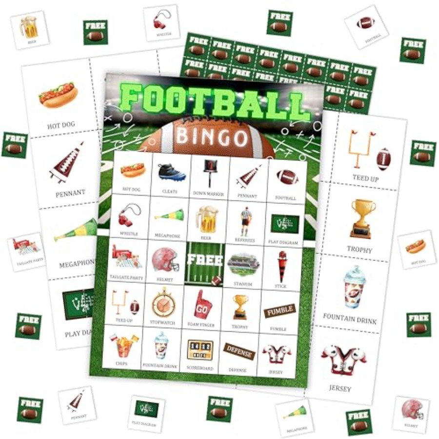 Party Games For Adults Large Group - Kartu Permainan Bingo Pesta Sepak Bola,