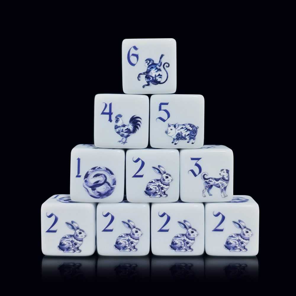12 Buah 16MM D6 Akrilik Cetak  - Zodiac Party Games ulasan dan harga
