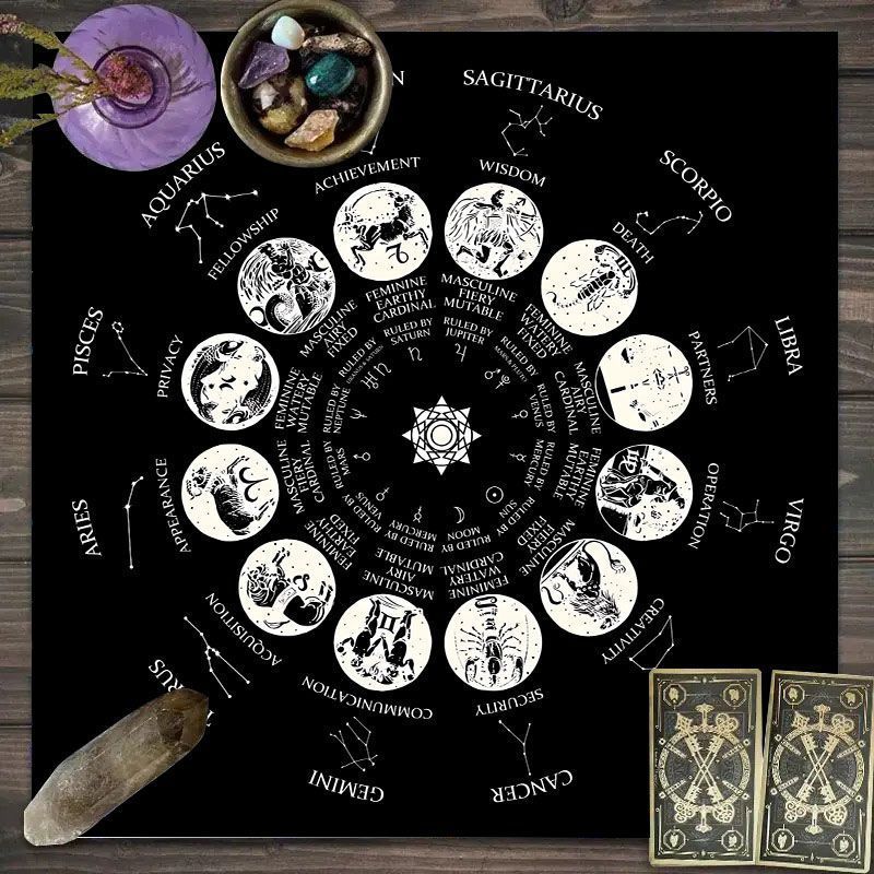 Kain Tarot Pola Zodiak - Kain  - Zodiac Party Games ulasan dan harga