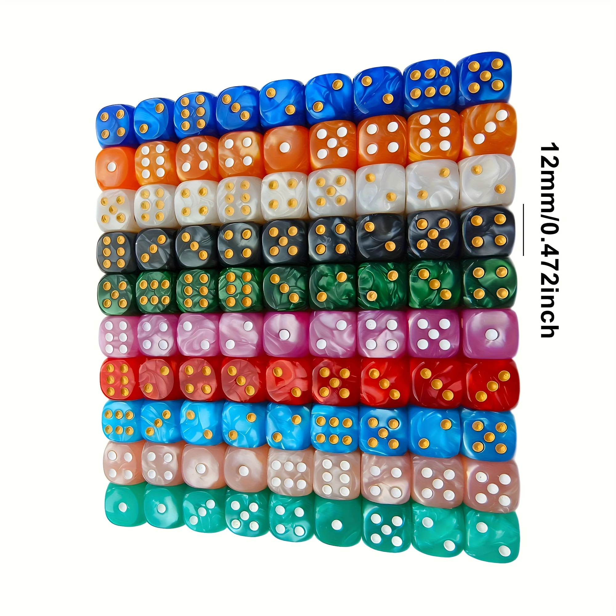10 Buah Dadu D6 Berpola Mutiar - Party Games Board Game ulasan dan harga