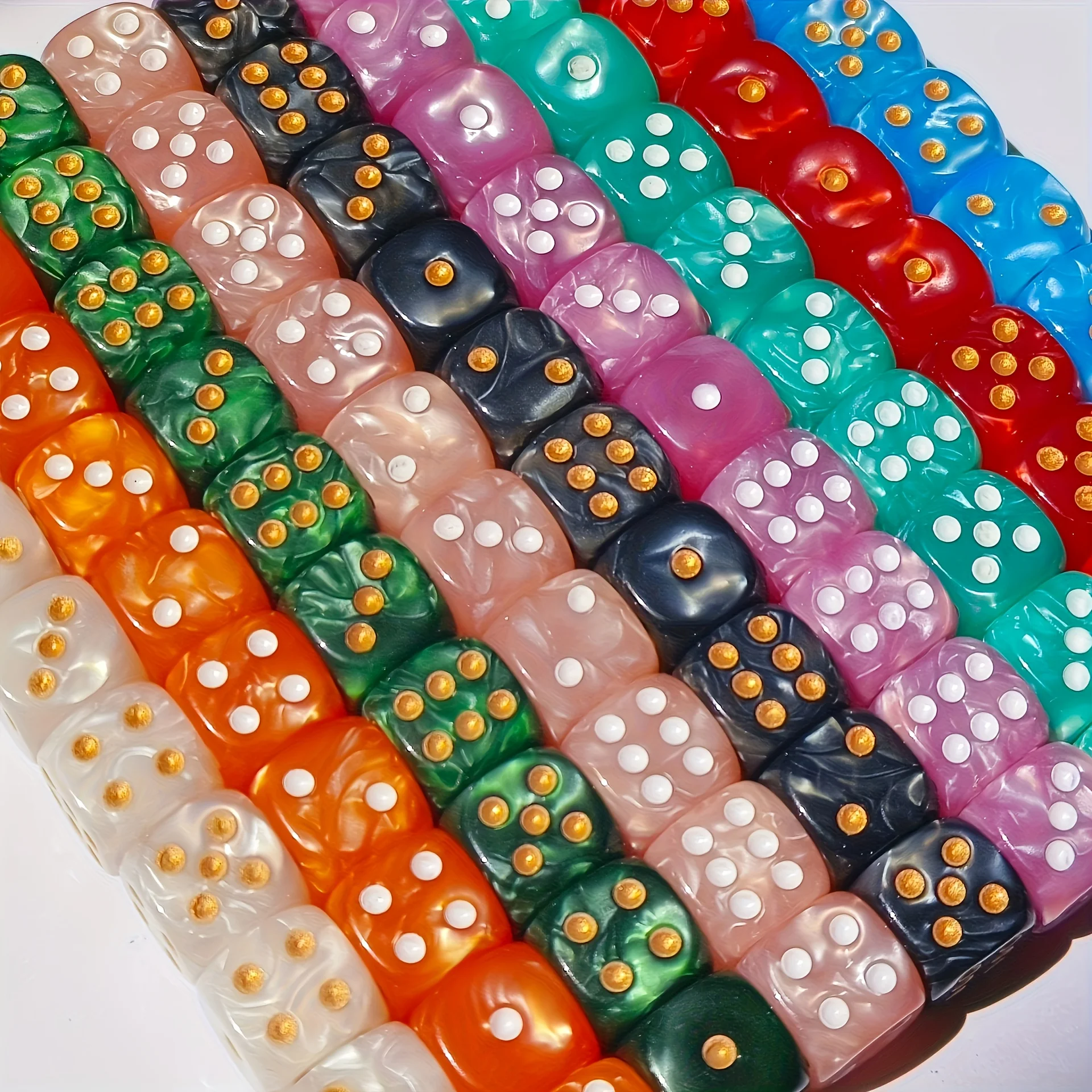 10 Buah Dadu D6 Berpola Mutiar - Party Games Board Game ulasan dan harga