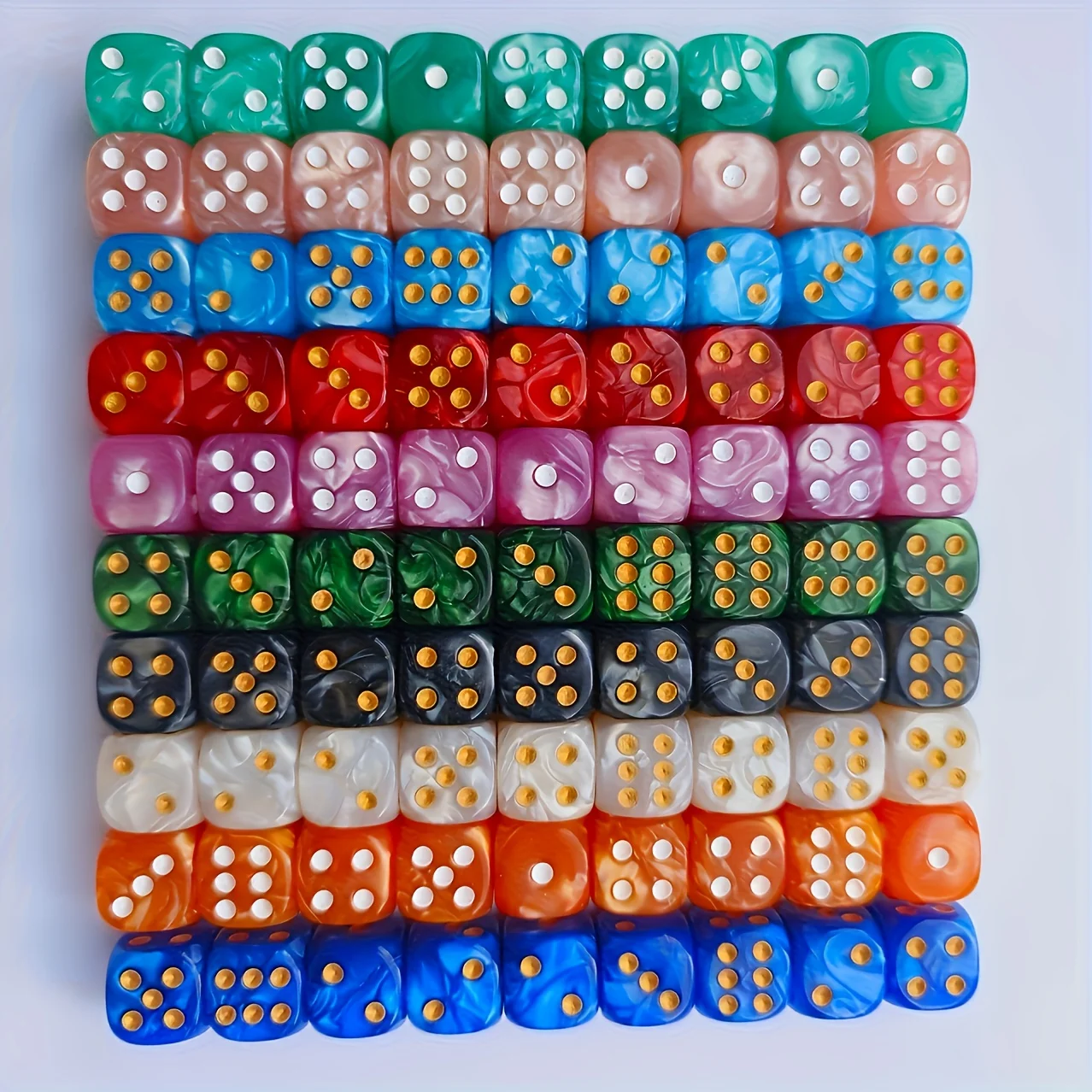 10 Buah Dadu D6 Berpola Mutiar - Party Games Board Game ulasan dan harga