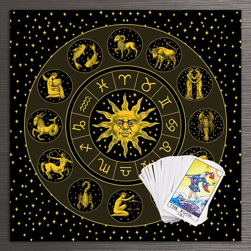 Kain Tarot Emas Zodiak Matahar - Zodiac Party Games ulasan dan harga