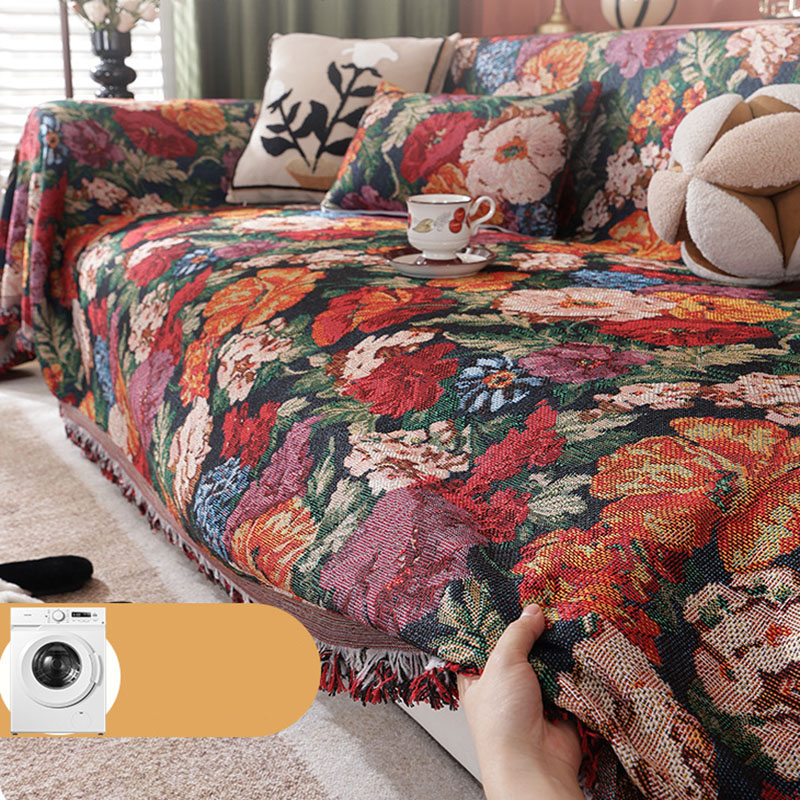 Selimut Sofa Retro Motif Lukis - Washer Toss Set ulasan dan harga